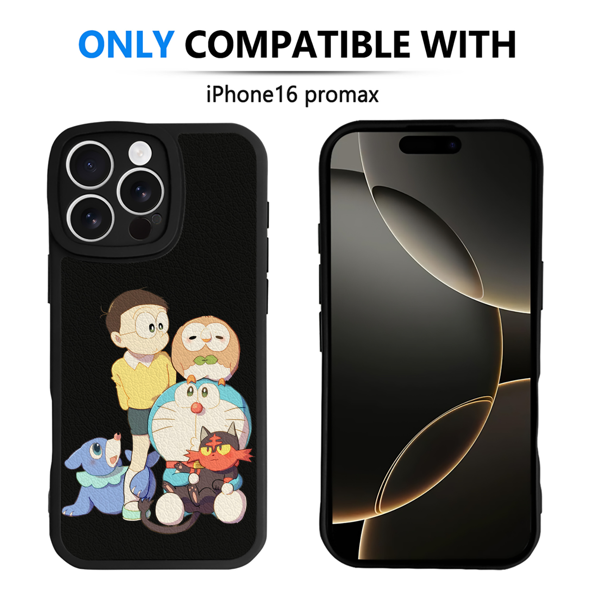（画像用） ドラえもん Doraemon 【iPhone 16シリーズ対応】シリコンスマホケース（レザー調） 材質：シリコン